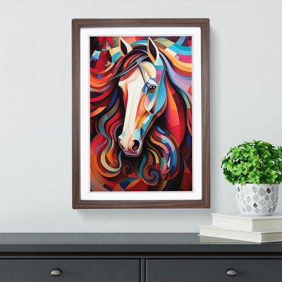 Shire Horse Futurism - Single Picture Frame Print on Wood