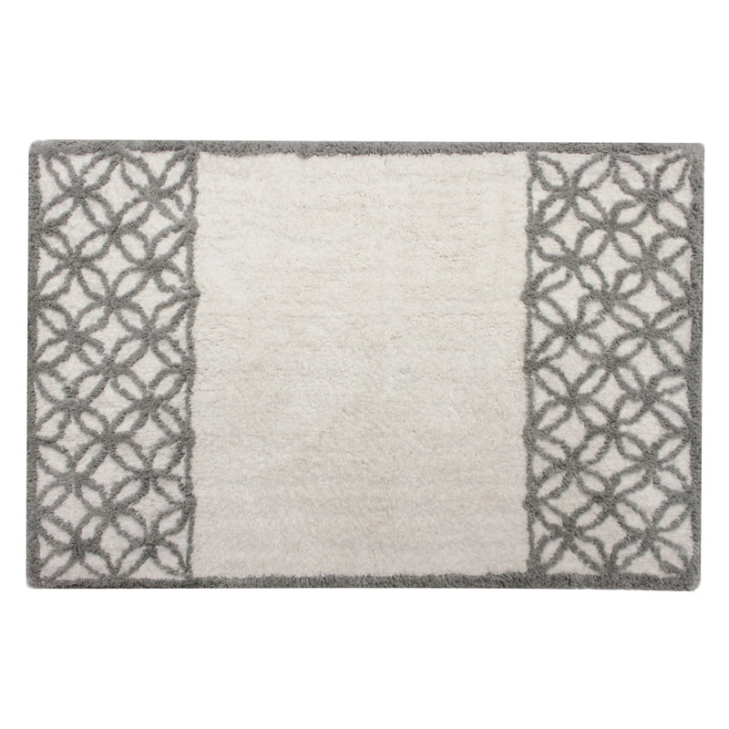 Tapis pour salle de bain en coton Tatro, Gris