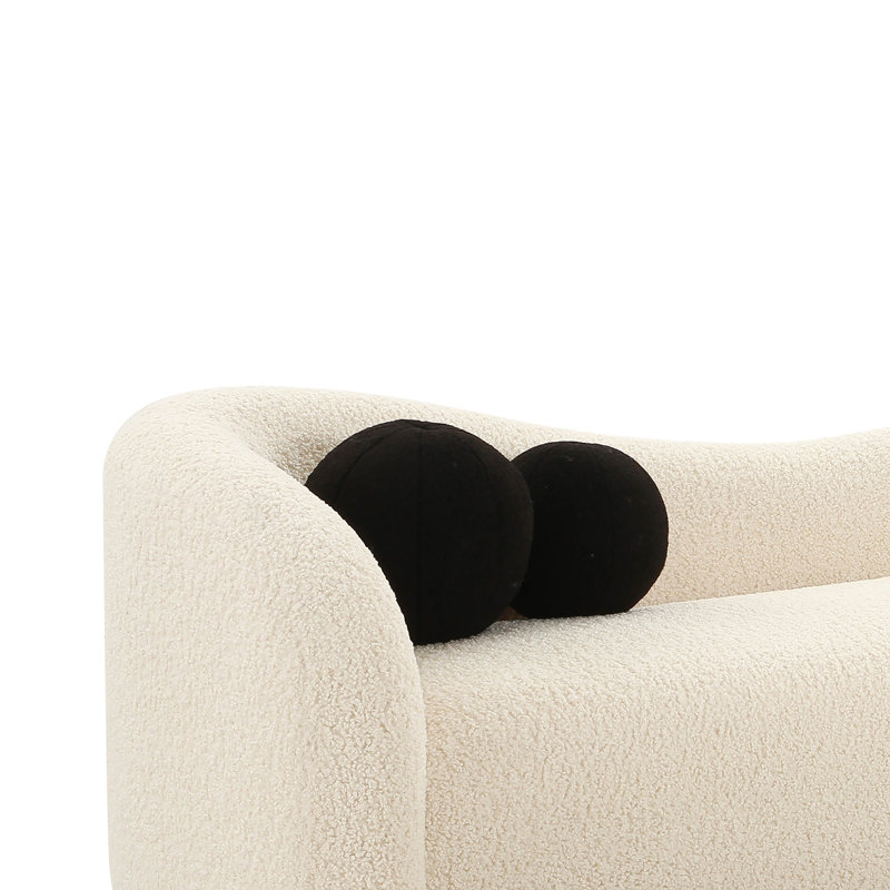 Tov Furniture Leonie Beige Faux Shearling Sofa, Beige Faux Shearling