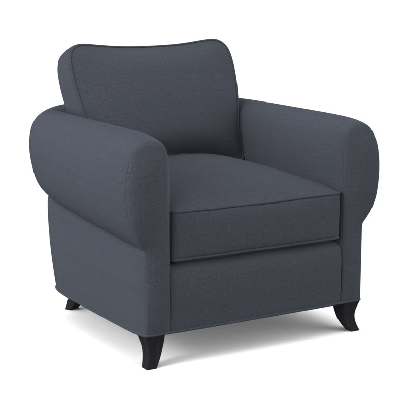 Cocoon Upholstered Armchair, Vintage Ebony, Maya Cyan Polyester Blend