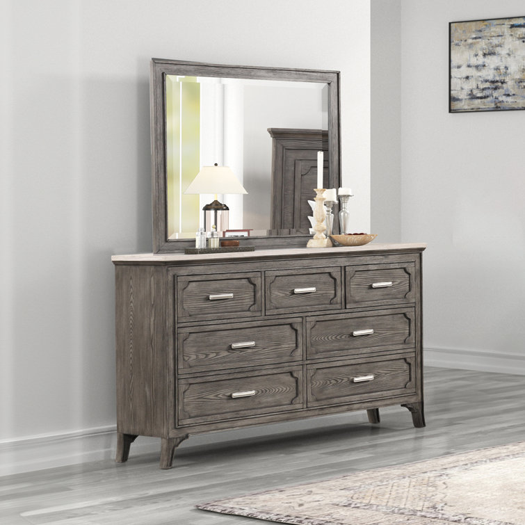 Jvian 62.05'' W 7 - Drawer Dresser with Mirror