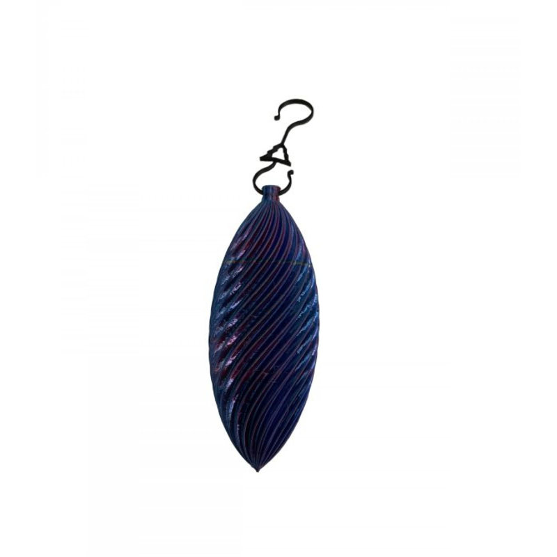 3D Printed Cone Shaped Ornaments, 5" H x 1.5" W x 6" D, Blue