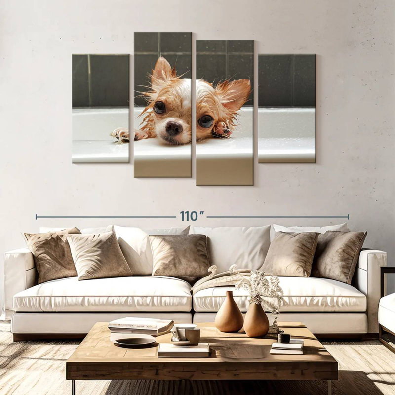 Brampt Chihuahua Bathing, 54" H x 84" W