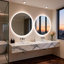 Round Lighted Wall Mounted Bathroom Mirror-1381040258