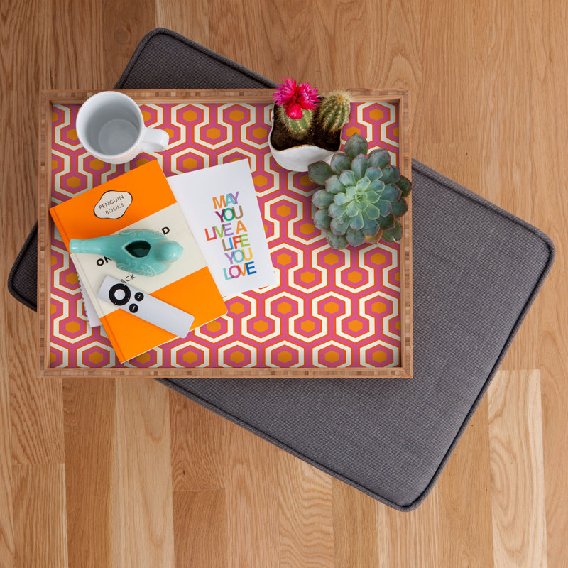 Plateau de table repose-pieds/café zest, H 1,75 po x l 18 po x p 14 po