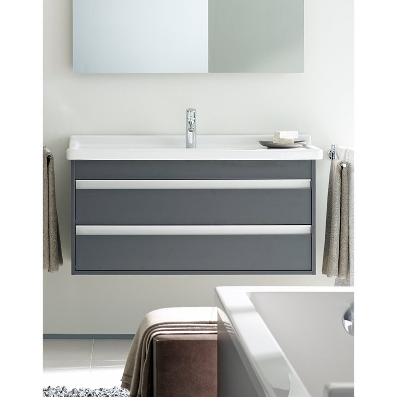 Meuble-lavabo mural simple de 26 po Ketho, Graphite mat
