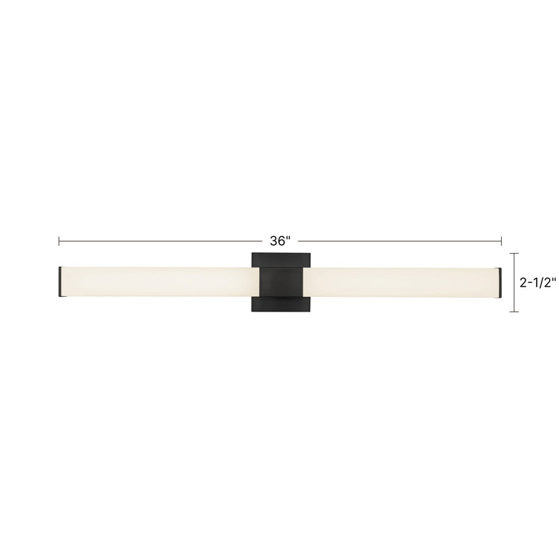 Vivi 36-in Black dimmable LED Wall Sconce, Nickel