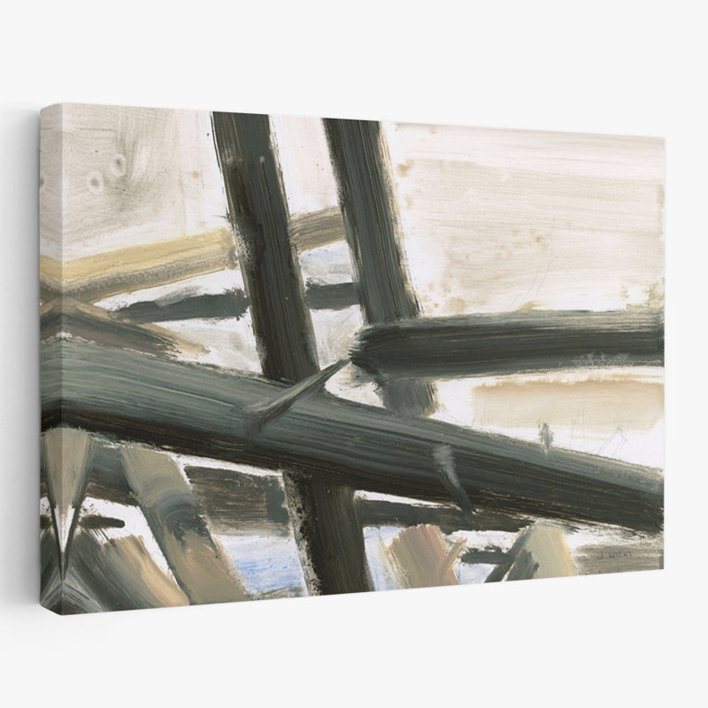 Contemporain neutre abstrait, H 36 po x l 24 po