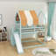 Lit double en bois avec glissoire, auvent et tablettes-1742968967