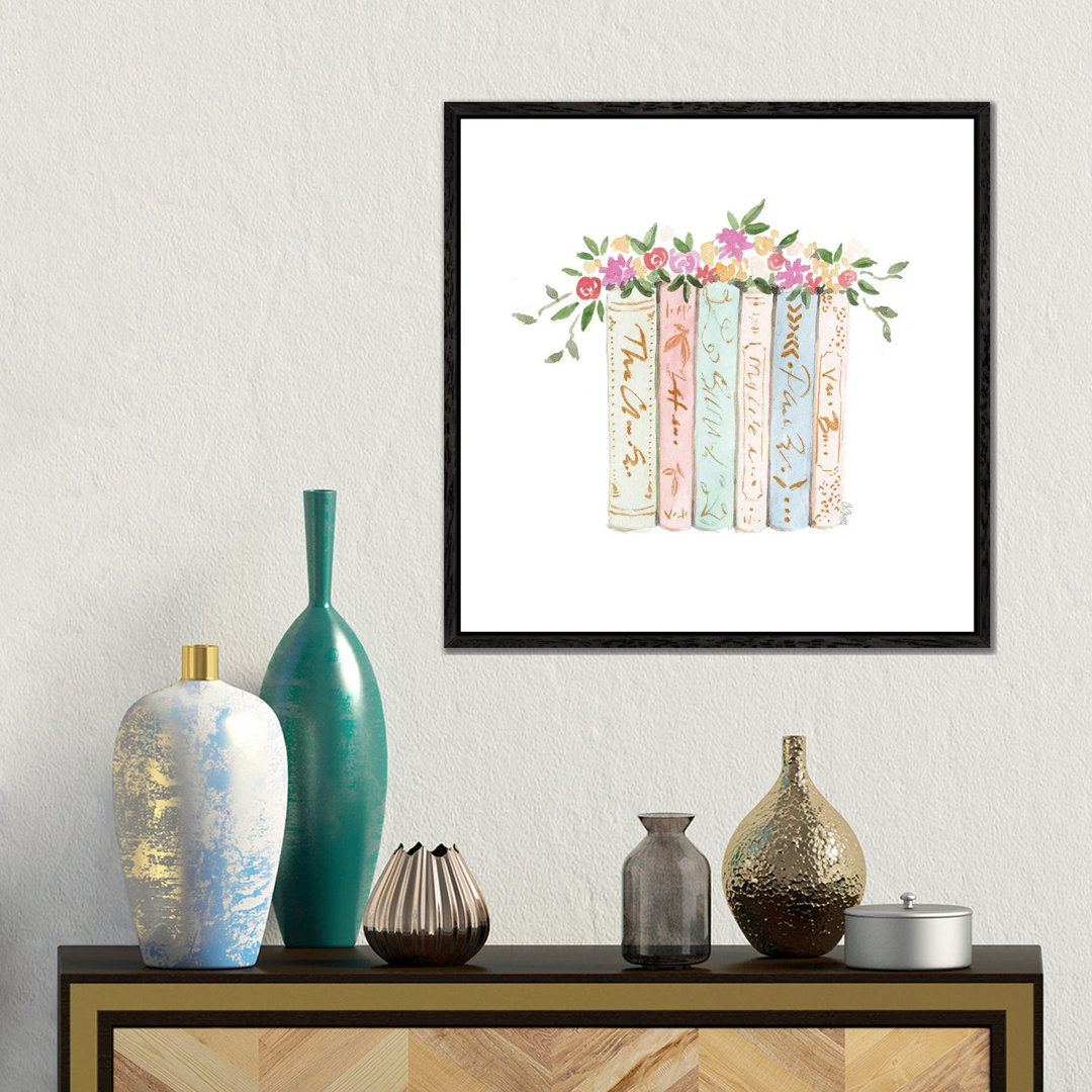 Bücher und Blumen von Style Of Brush - Gallery-Wrapped Canvas Giclée