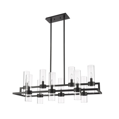 Lustre cylindrique à 10 lumières pour îlot de cuisine