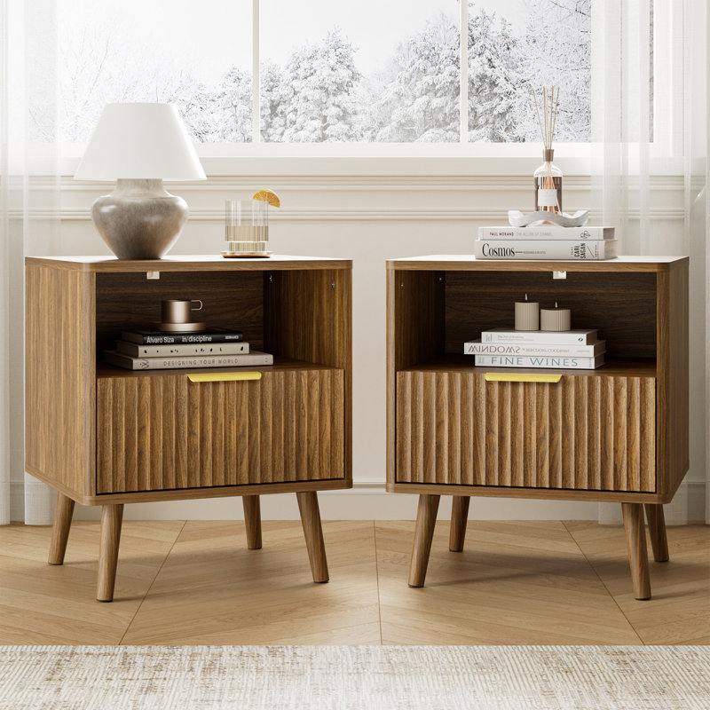 3-piece Bedroom Set (1 Dresser + 2 Nightstands) (set Of 3), Walnut