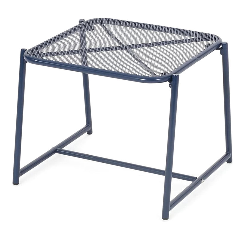 H 16,05 po, table d'appoint moderne en fer bleu marine, fabrication résistante aux intempéries, l 20,05 po x P 17,85 po, assemblage requis l 20,05 po x P 17,85 po, H 16,05 po, moderne, résistant aux intempéries