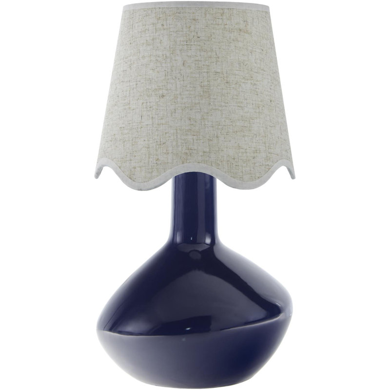 Lampe de table d'appoint Terae, Beige, Bleu marine