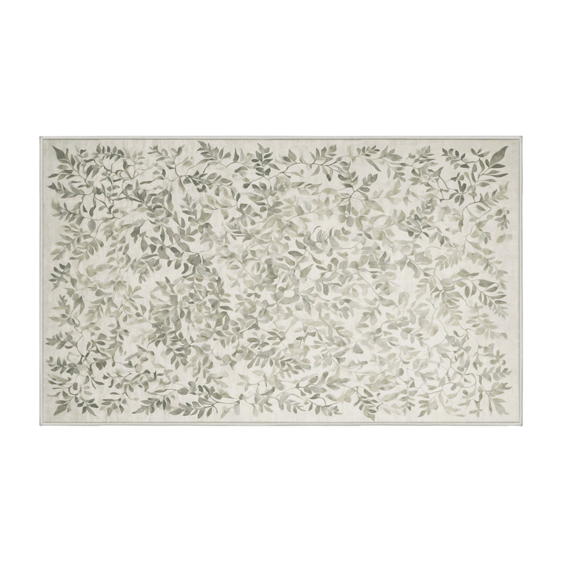 Tapis beige lavable à la machine, Rectangle 8 pi x 10 pi
