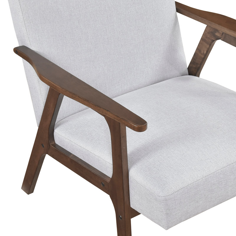 Fauteuil d'appoint contemporain Modern Fabric Furniture, Gris, Noyer