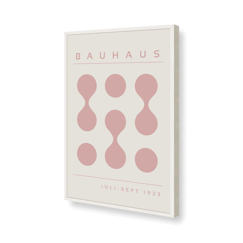 «Pink Bauhaus Flow», impression, Reproduction encadrée sans passe-partout, Blanc opaque, H 21 po x l 17 po