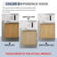 Meuble-lavabo de salle de bain avec lavabo en céramique blanc, armoire de salle de bain murale avec porte à fermeture en douceur et tablette de rangement ouverte pour les petits espaces-129434509-129434508