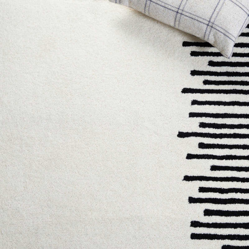 Tapis ivoire / noir Anaee Fifth Avenue 129, Square 9'