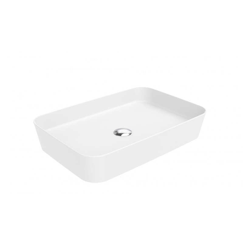 WS Bath Collections Lago 15.7'' Glossy White Ceramic Rectangular Bathroom Sink