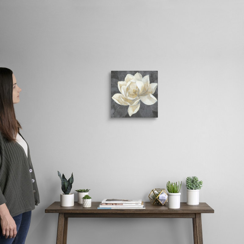 Impression sur toile majestueuse magnolia neutre, Toile tendue, H 12 po x l 12 po x P 1,25 po