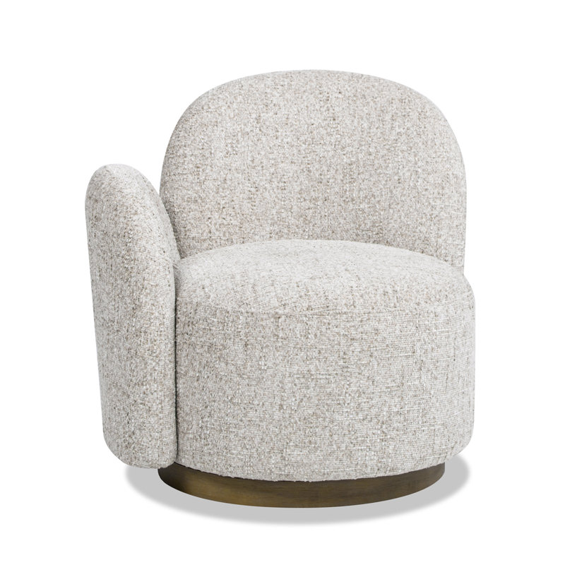 Fauteuil d'appoint pivotant à accoudoirs multiples 31,5 po Bertolde LAF, multicolore beige
