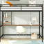 Lit mezzanine double en métal avec bureau et tablette, conception moderne pour l'efficacité et la sécurité de l'espace-526301782