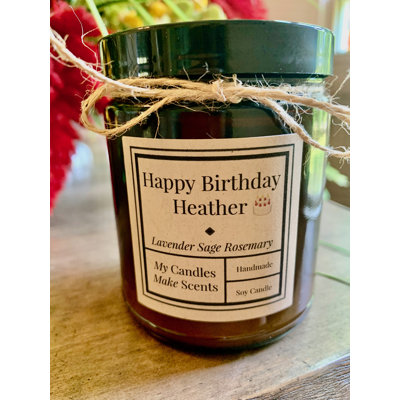 Lavender Sage Rosemary Scented Personalized Jar Candle