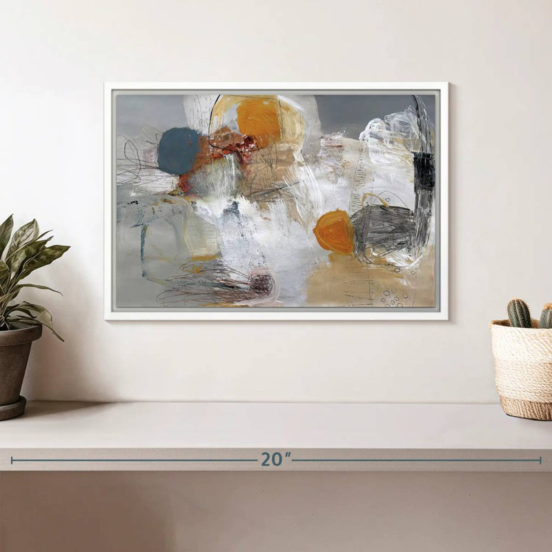 Décollage, Cadre flottant blanc, 13 po x 9 po
