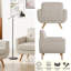 Fauteuil décoratif contemporain avec revêtement en lin, beige