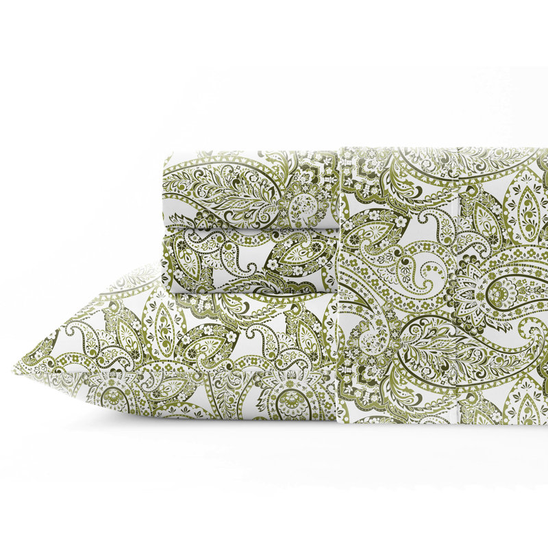 Pointehaven 200TC Percale 100% Cotton Deep Pocket Sheet Set, Green, Twin