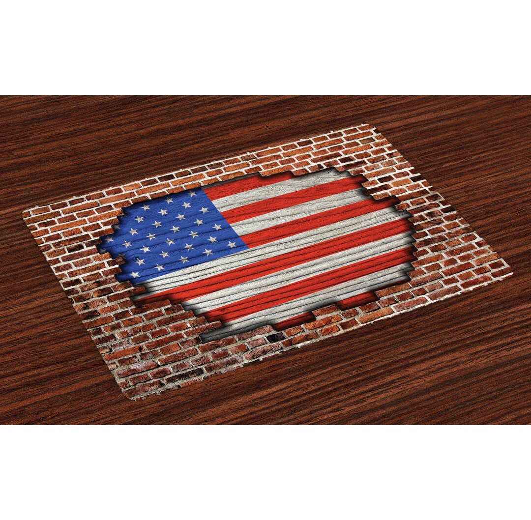 Platzmatten, American National Flag, Vereinigte Staaten von Amerika, Braun Blau Rot