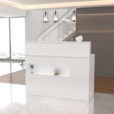 Person Rectangle Solid + Manufactured Wood Reception Desk