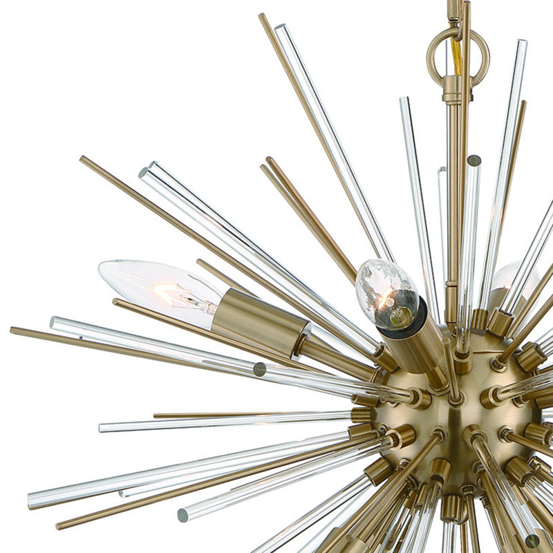 Lustre sphérique Spoutnik à 8 lumières Jazmin, Laiton rétro