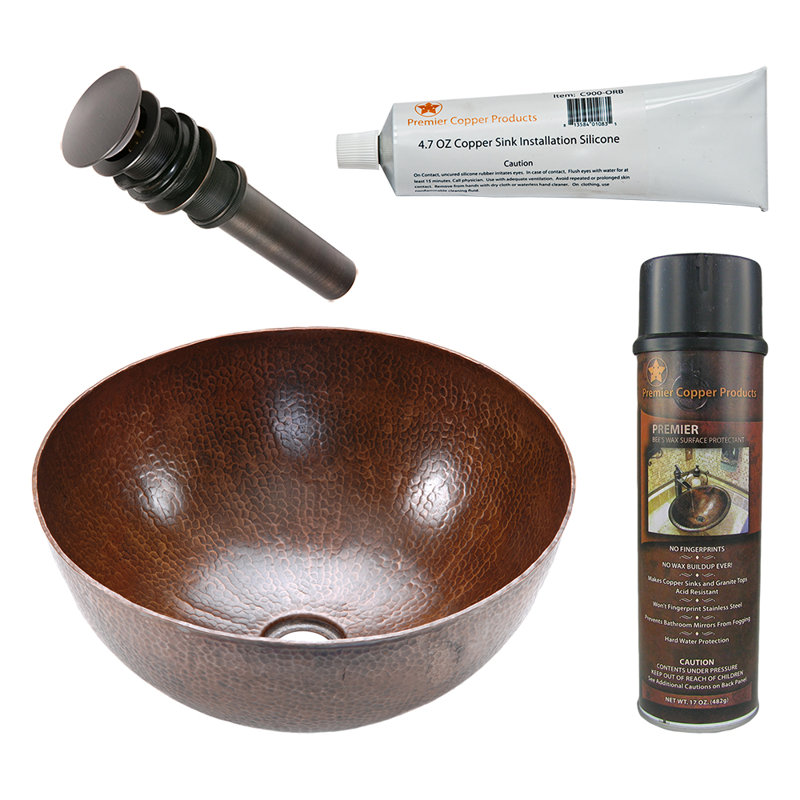Premier Copper Products BSP5_VR15BDB-P Bathroom Sink And Drain Package