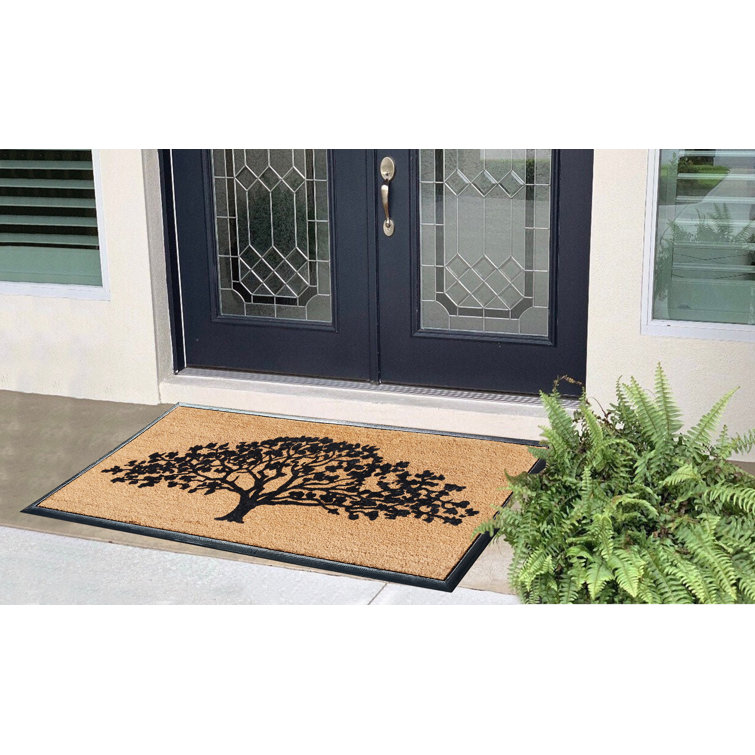 Front Door Mat, Non - Slip Absorbent Door Entry Mats, Doormats  Indoor/Outdoor Entrance Small Rugs, Moroccan Vintage Ceramic Tiles Design  Floral Forms
