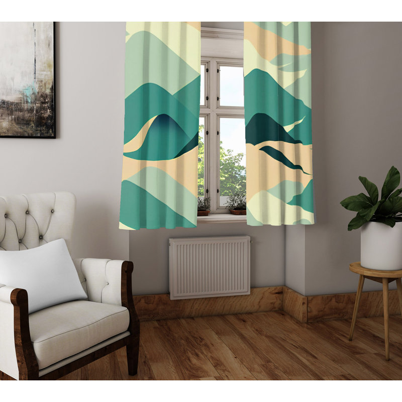 Paire de rideaux semi-transparents en polyester Bhavika, L 56 po x L 78 po