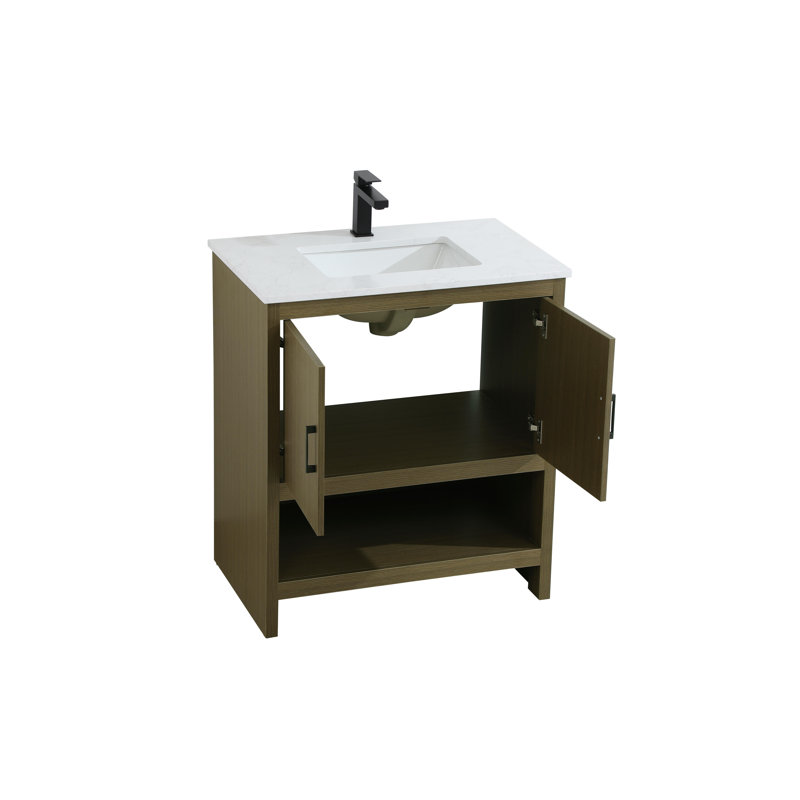 Meuble-lavabo simple 30 po Kirkbride, Brun châtaigne
