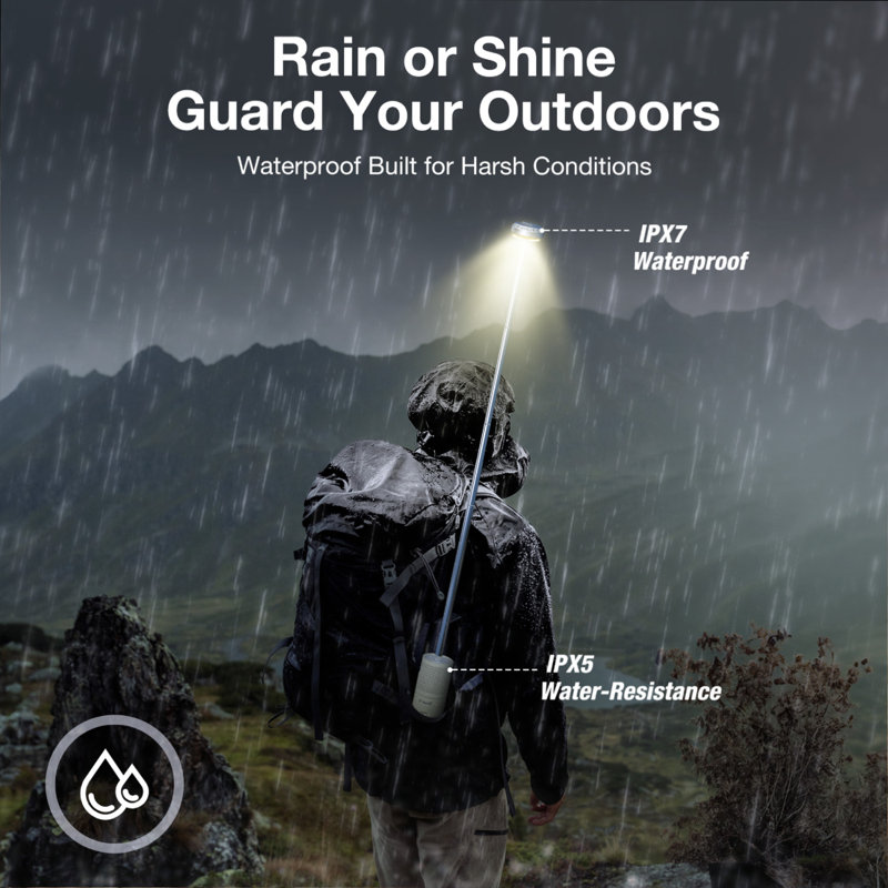 Lumières de camping télescopiques et pliables gris, Beige