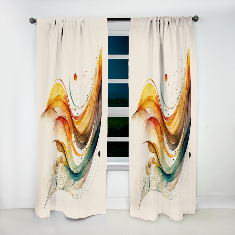 Kathrina - Abstract Velvet Curtain - 1 Panel, 52" W x 84" L