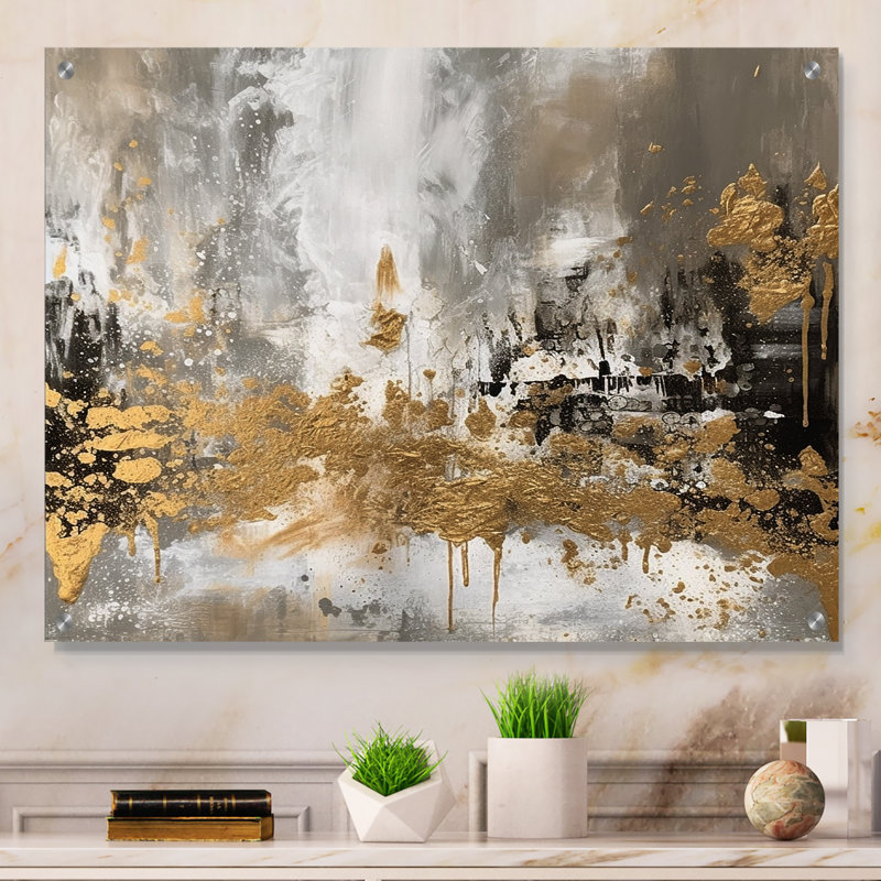 Abstrait moderne moderne, art mural abstrait en acrylique, H 12 po x l 20 po