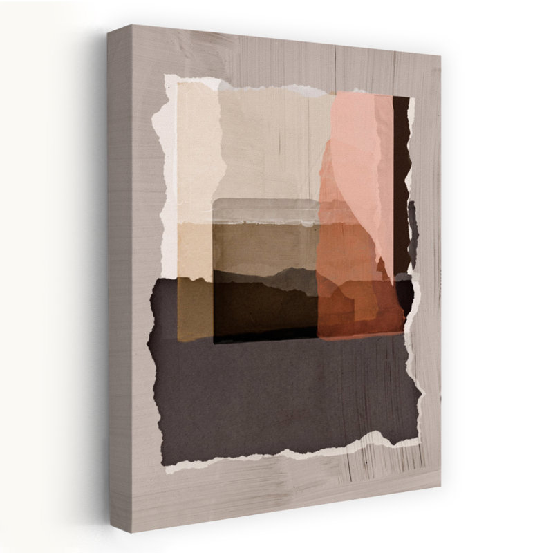 Art contemporain abstrait déchiré, H 24 po x l 16 po