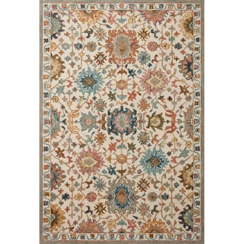 Hand Hooked Wool Oriental Indoor Rug, Rectangle 2'3" x 3'9"