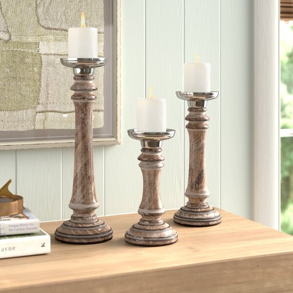 Three Posts™ Wood Tabletop Candlestick & Reviews