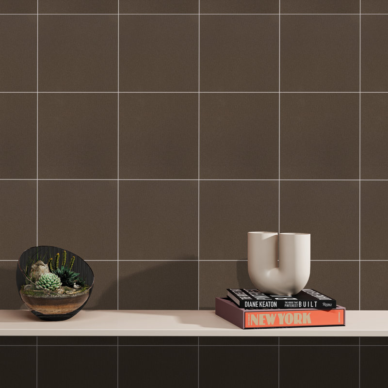 True Story Textured 12'' W x 12'' L Porcelain Throughbody Singular Tile, Chestnut
