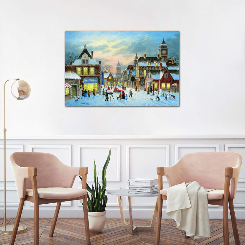 Town Village II by Dennis Lewan - Wrapped Canvas Painting, 101.6 cm H x 66.04 cm W x 1.91 cm D
