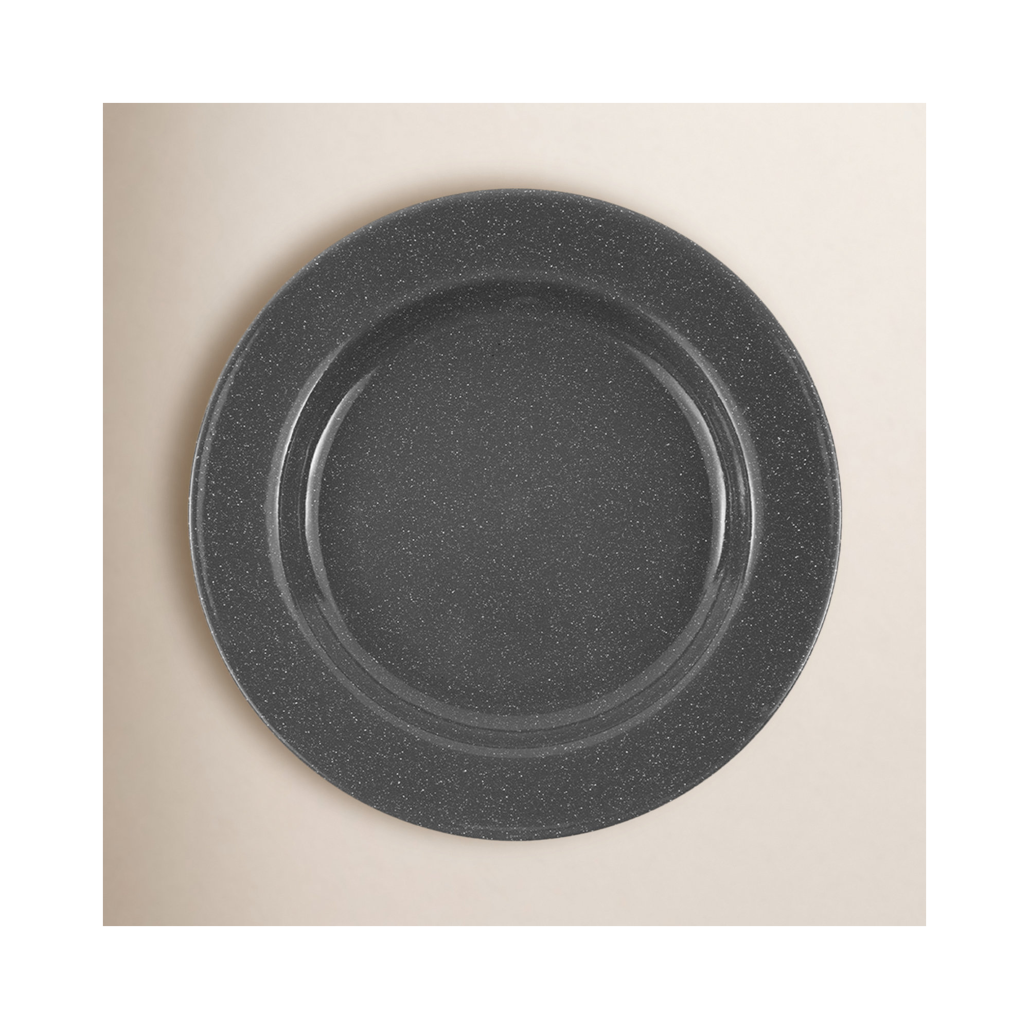 Crow Canyon Enamelware Stinson Flat Salad Plate, Gray