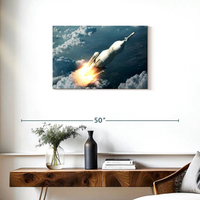 Oberle Spaceship Launching, 20" H x 30" W