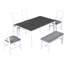 Design 6 repas, avec banc rembourré et 4 chaises, table rectangulaire en bois de 60 pouces avec sièges,