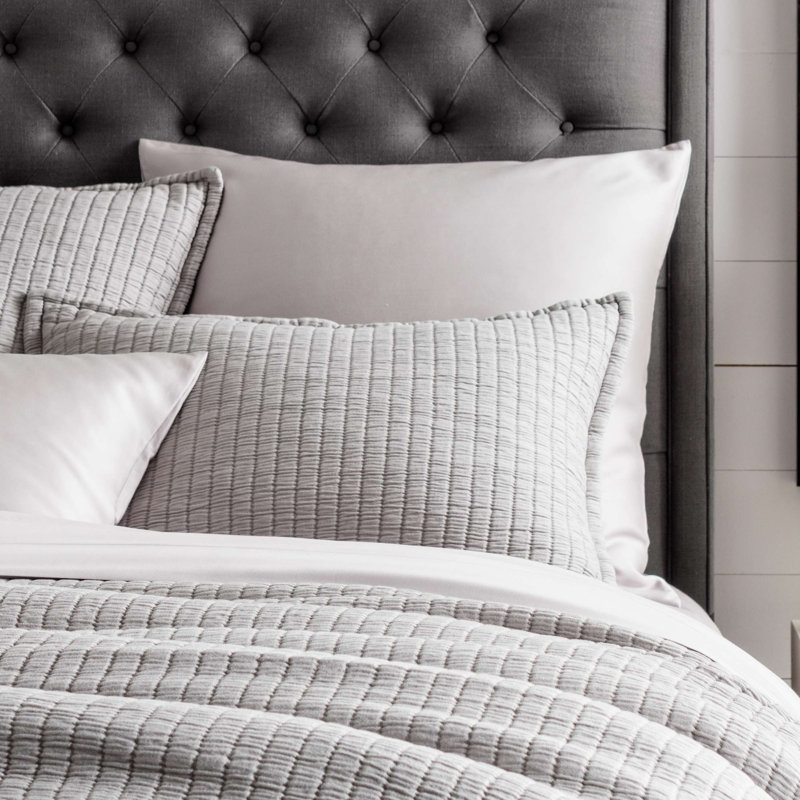 Boyfriend Matelasse Sham, Standard, Gray